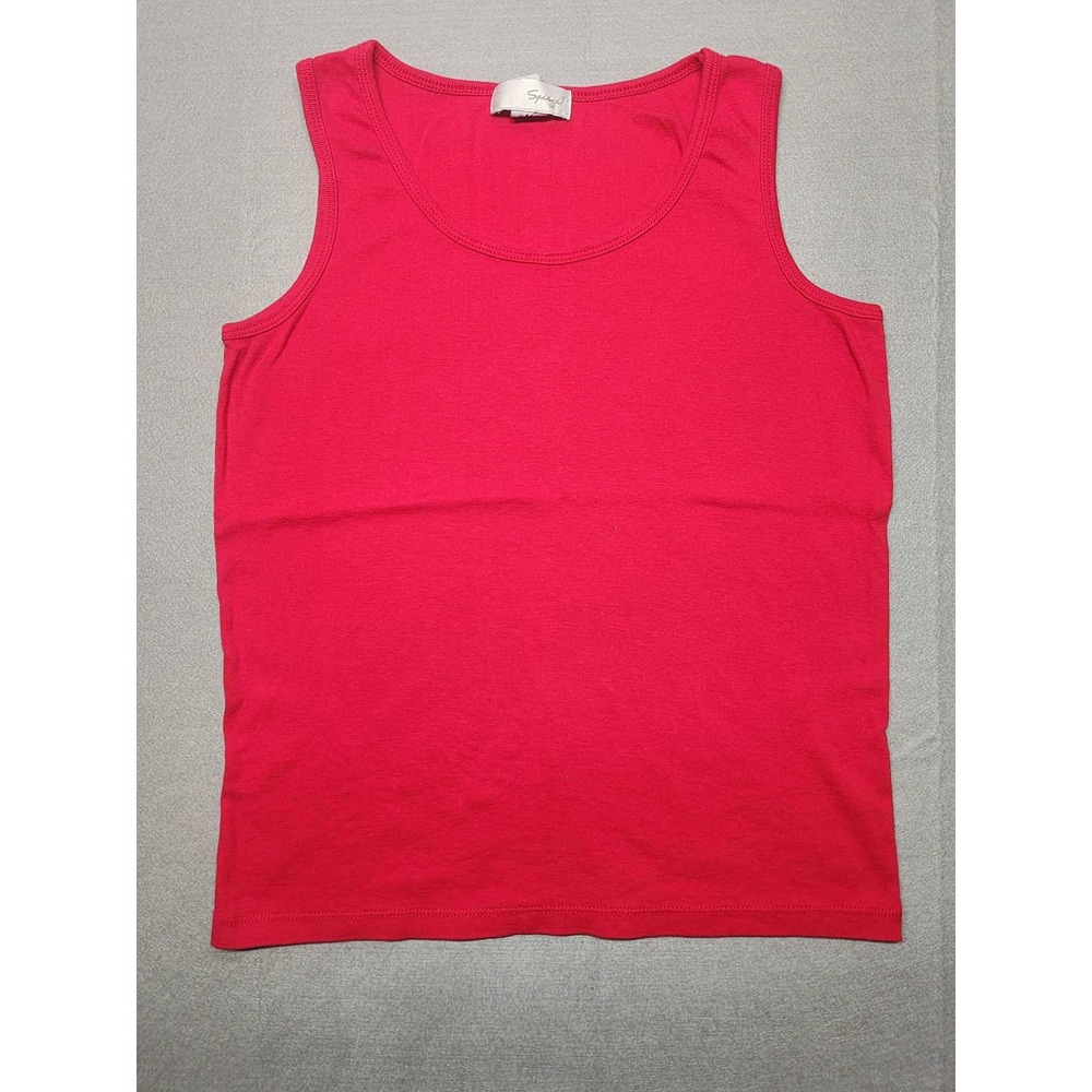 Spiegel Red 100% Cotton Scoop Neck Sleeveless Tank Top Size M